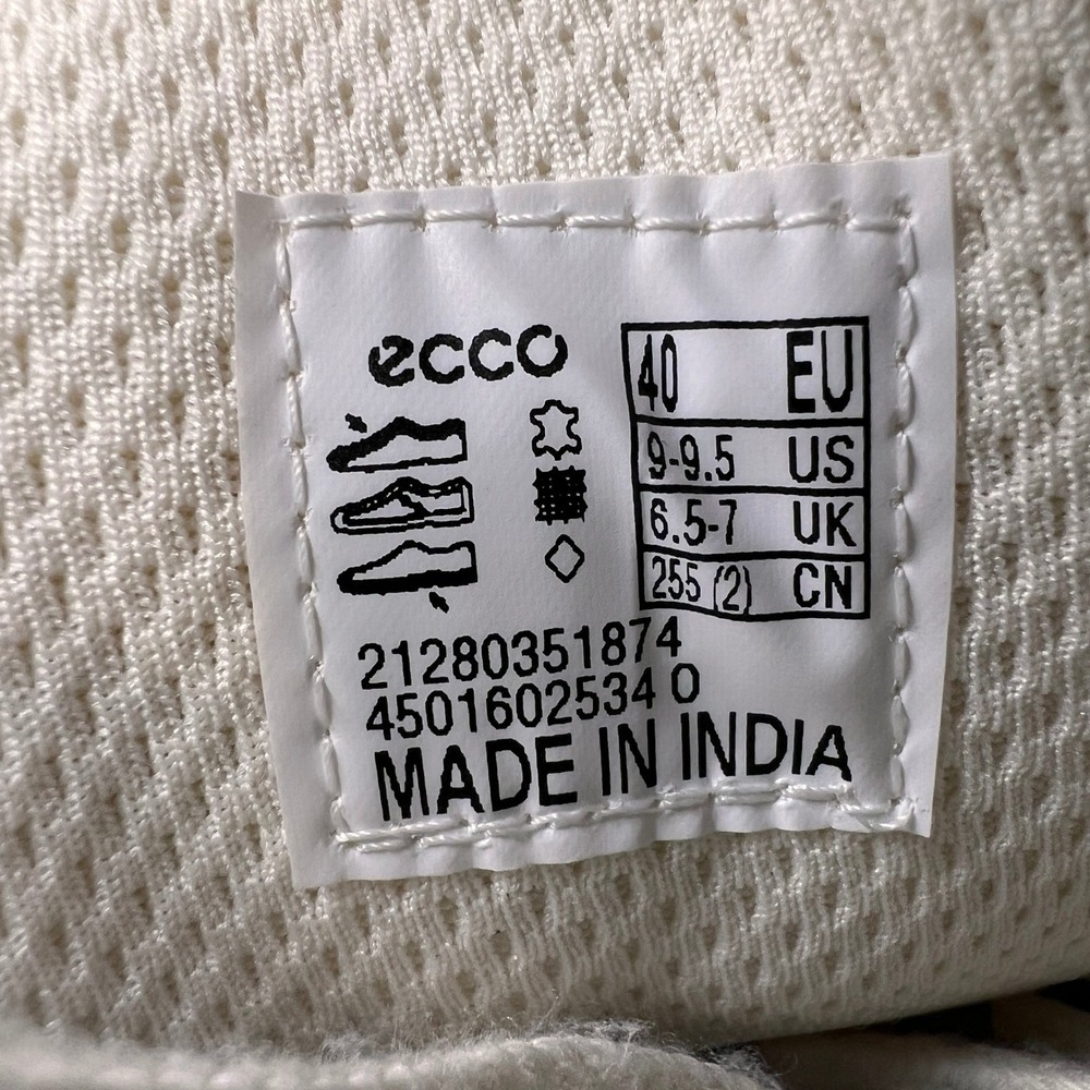 ECCO Street Lite Leather Sneakers Women‎ 40EU 9-9.5 White Red Minimalist Casual - Picture 8 of 9
